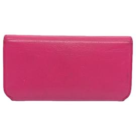 Balenciaga-BALENCIAGA Long Wallet Leather Pink 594289 Auth ep2776-Pink