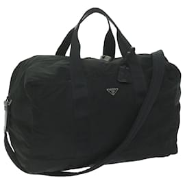 Prada-PRADA Boston Bag Nylon 2way Black Auth 62116-Black