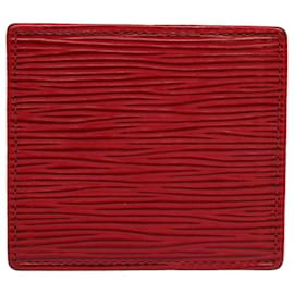 Louis Vuitton-Bolsa de moedas LOUIS VUITTON Epi Porte Monnaie Boite Vermelho M63697 Autenticação de LV 62562-Vermelho