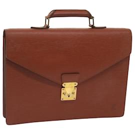 Louis Vuitton-LOUIS VUITTON Epi Serviette Conseiller Briefcase Brown M54423 LV Auth 66184-Brown