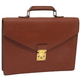 LOUIS VUITTON Epi Serviette Conseiller Mallette Marron M54423 Auth LV 66184 Marron