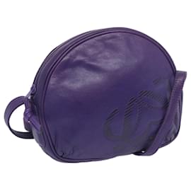 Loewe-LOEWE Anagram Shoulder Bag Leather Purple Auth yk10703-Purple