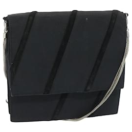 Gianni Versace-Gianni Versace Shoulder Bag Canvas Black Auth bs12044-Black