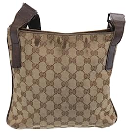 Gucci-GUCCI GG Canvas Shoulder Bag Beige 122798 auth 66497-Beige