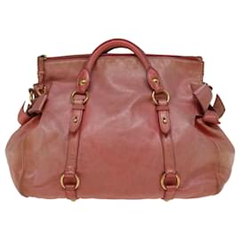 Miu Miu-Miu Miu Hand Bag Leather 2way Pink Auth 66293-Pink