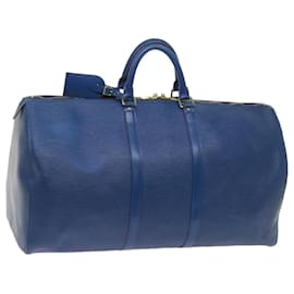 Louis Vuitton-Louis Vuitton Epi Keepall 55 Boston Bag Blue M42955 Autenticação de LV 66056-Azul