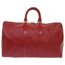 Louis Vuitton-Louis Vuitton Epi Keepall 45 Boston Bag Red M42977 LV Auth ep3211-Red
