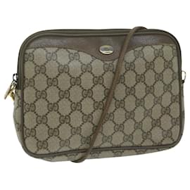 Gucci-GUCCI GG Supreme Shoulder Bag PVC Leather Beige 97 02 068 Auth yk10142-Beige