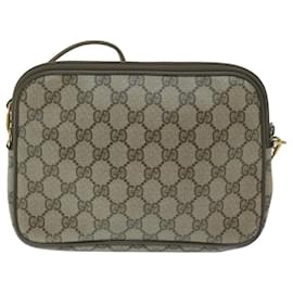 Gucci-GUCCI GG Supreme Shoulder Bag PVC Leather Beige 97 02 068 Auth yk10142-Beige