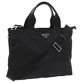Prada-Prada Hand Bag Nylon 2way Black Auth ki3693-Black