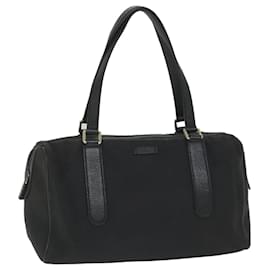 Gucci-GUCCI Mini Boston Bag Canvas Black 257288 Auth hk894-Black
