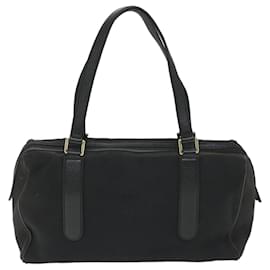 Gucci-GUCCI Mini Boston Bag Canvas Black 257288 Auth hk894-Black