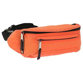 Prada-PRADA Waist bag Nylon Orange Auth hk893-Orange
