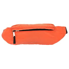Prada-PRADA Waist bag Nylon Orange Auth hk893-Orange