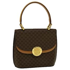 Céline-CELINE Macadam Canvas Hand Bag PVC Leather Brown Auth 58408-Brown