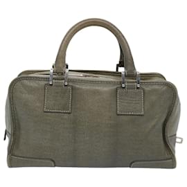Loewe-LOEWE Amazonas Hand Bag Leather Khaki Auth fm3045-Khaki