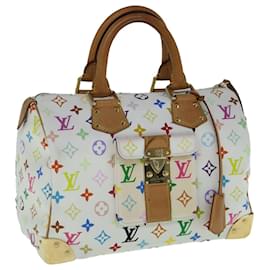 Louis Vuitton-LOUIS VUITTON Monogram Multicolor Speedy 30 Hand Bag White M92643 Auth bs10967-White