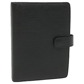 Louis Vuitton-LOUIS VUITTON Epi Agenda MM Day Planner Cover Black R20042 LV Auth ti1367-Black