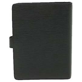 Louis Vuitton-LOUIS VUITTON Epi Agenda MM Day Planner Cover Black R20042 LV Auth ti1367-Black