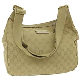 Gucci-GUCCI GG Canvas Shoulder Bag Khaki 90762 Auth bs9937-Khaki