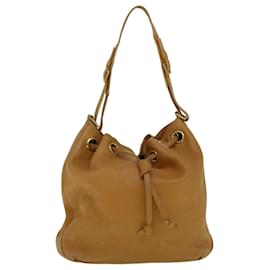 Loewe-LOEWE Shoulder Bag Leather Beige Auth ar10766-Beige