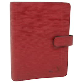 Louis Vuitton-LOUIS VUITTON Epi Agenda MM Day Planner Cover Rojo R20047 LV Auth ki3720-Roja