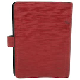 Louis Vuitton-LOUIS VUITTON Epi Agenda MM Day Planner Cover Rouge R20047 LV Auth ki3720-Rouge