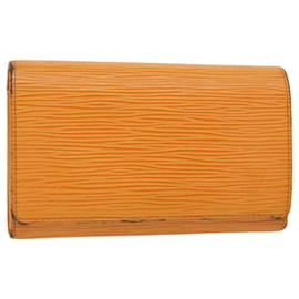 Louis Vuitton-LOUIS VUITTON Epi Porte Monnaie Billets Tresor Wallet Mandarin M6350H Auth 56804-Other,Orange