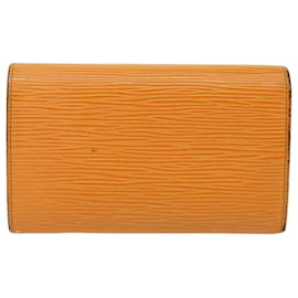 Louis Vuitton-LOUIS VUITTON Epi Porte Monnaie Billets Tresor Wallet Mandarin M6350H Auth 56804-Other,Orange