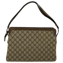 Gucci-GUCCI GG Canvas Web Sherry Line Shoulder Bag PVC Leather Beige Green Auth yk9207-Red,Beige,Green