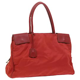 Prada-PRADA Hand Bag Nylon Red Auth bs11015-Red