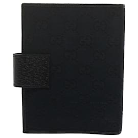 Gucci-GUCCI GG Canvas Day Planner Cover Black 115240 Auth yk9944-Black