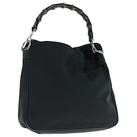 Gucci-GUCCI Bamboo Shoulder Bag Nylon Black 001 1638 Auth ti1459-Black