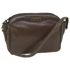 GIVENCHY Bolsa de Ombro Couro Marrom Auth bs11018 Marrom
