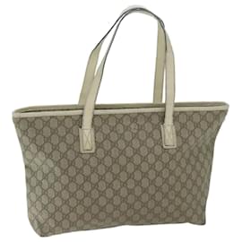 Gucci-GUCCI GG Canvas Tote Bag Coated Canvas Beige Auth 64875-Beige
