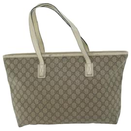 Gucci-GUCCI GG Canvas Tote Bag Coated Canvas Beige Auth 64875-Beige