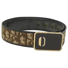 Christian Dior-Christian Dior Trotter Canvas Belt 24.8""-28.7"" Brown Auth ti1395-Brown