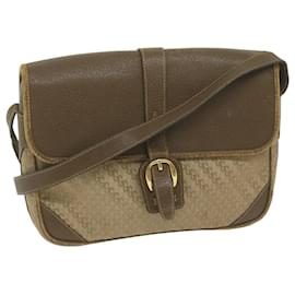 Gucci-GUCCI Shoulder Bag Canvas Brown Auth ti1456-Brown