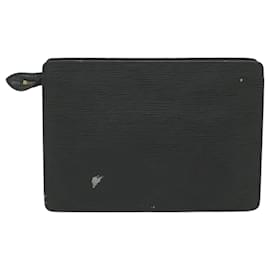 Louis Vuitton-LOUIS VUITTON Epi Pochette Homme Clutch Bag Black M52522 LV Auth 62494-Black