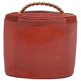 Loewe-LOEWE Vanity Velazquez Twist Hand Bag Leather Orange Auth am5458-Orange