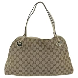 Gucci-GUCCI GG Canvas Shoulder Bag Beige 121023 Auth ti1433-Beige