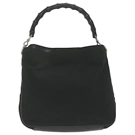 Gucci-GUCCI Bamboo Shoulder Bag Canvas 2way Black 001 1638 2123 Auth ep2629-Black