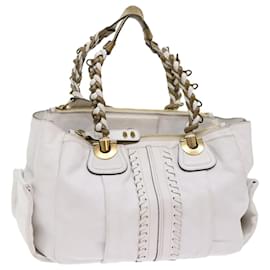 Chloé-Chloe Shoulder Bag Leather White Auth ar11050-White