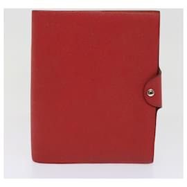 Hermès-HERMES Wallet Note Cover Leather 2Set Red Black Auth bs10810-Black,Red