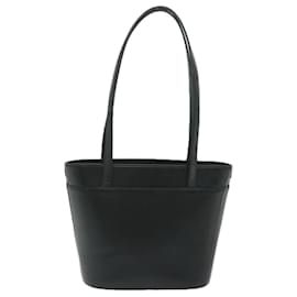Burberry-BURBERRY Shoulder Bag Leather Black Auth yk9560-Black