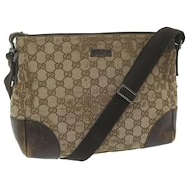 Gucci-GUCCI GG Canvas Shoulder Bag Beige 114273 auth 62779-Beige