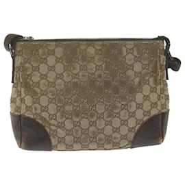 Gucci-GUCCI GG Canvas Shoulder Bag Beige 114273 auth 62779-Beige