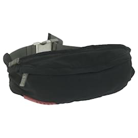 Prada-PRADA PRADA Sports Waist Bag Nylon Black Auth am5489-Black