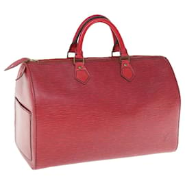Louis Vuitton-Louis Vuitton Epi Speedy 35 Handtasche Kastilisch Rot M42997 LV Auth 63202-Andere