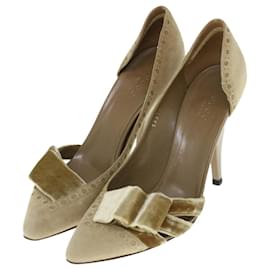 Gucci-GUCCI High Heels Wildleder 36C Beige Auth ti1402-Beige